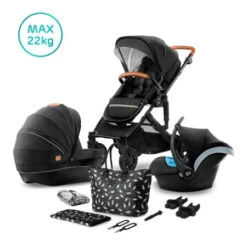 Trio Poussette Prime 2020 + Siège Auto + Nacelle KINDERKRAFT : Comparateur, Avis, Prix